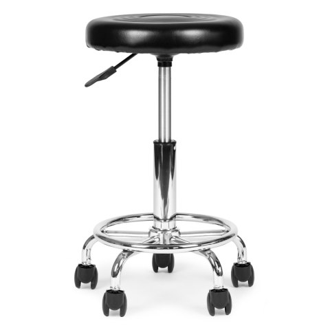 Stołek obrotowy taboret kosmetyczny medyczny fotel regulowany czarny ModernHome