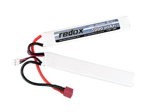 Akumulator Redox ASG 1000 mAh 7,4V 20C (rozdzielony) (1+1) - pakiet LiPo