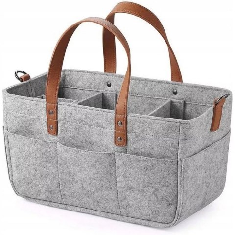 Duży Filcowy Organizer Szary XXL Dla Mamy i Maluszka Na Pieluszki i Akcesoria TF1