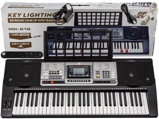Keyboard Organy 61 Klawiszy Zasilacz MK-816 Z Funkcją Nauki Gry Przecena 14