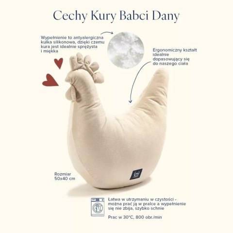 Poduszka Kura Babci Dany Velvet DARK GREY - poduszka do karmienia i relaksu