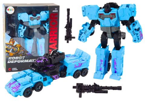 Robot Bojowy Auto 2W1 Broń Karabiny Akcesoria Niebieski