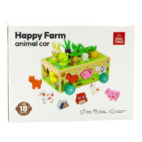 Zabawka Edukacyjna Drewniana Wesoła Farma Sorter Magnetyczne Robaki